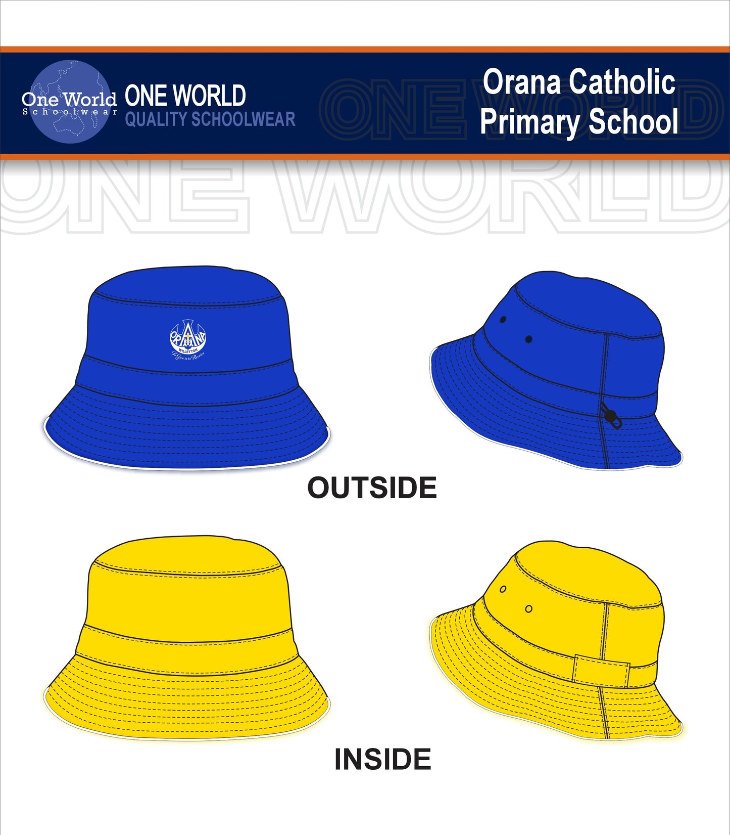 Bucket Hat - French Blue - Francis (Gold)