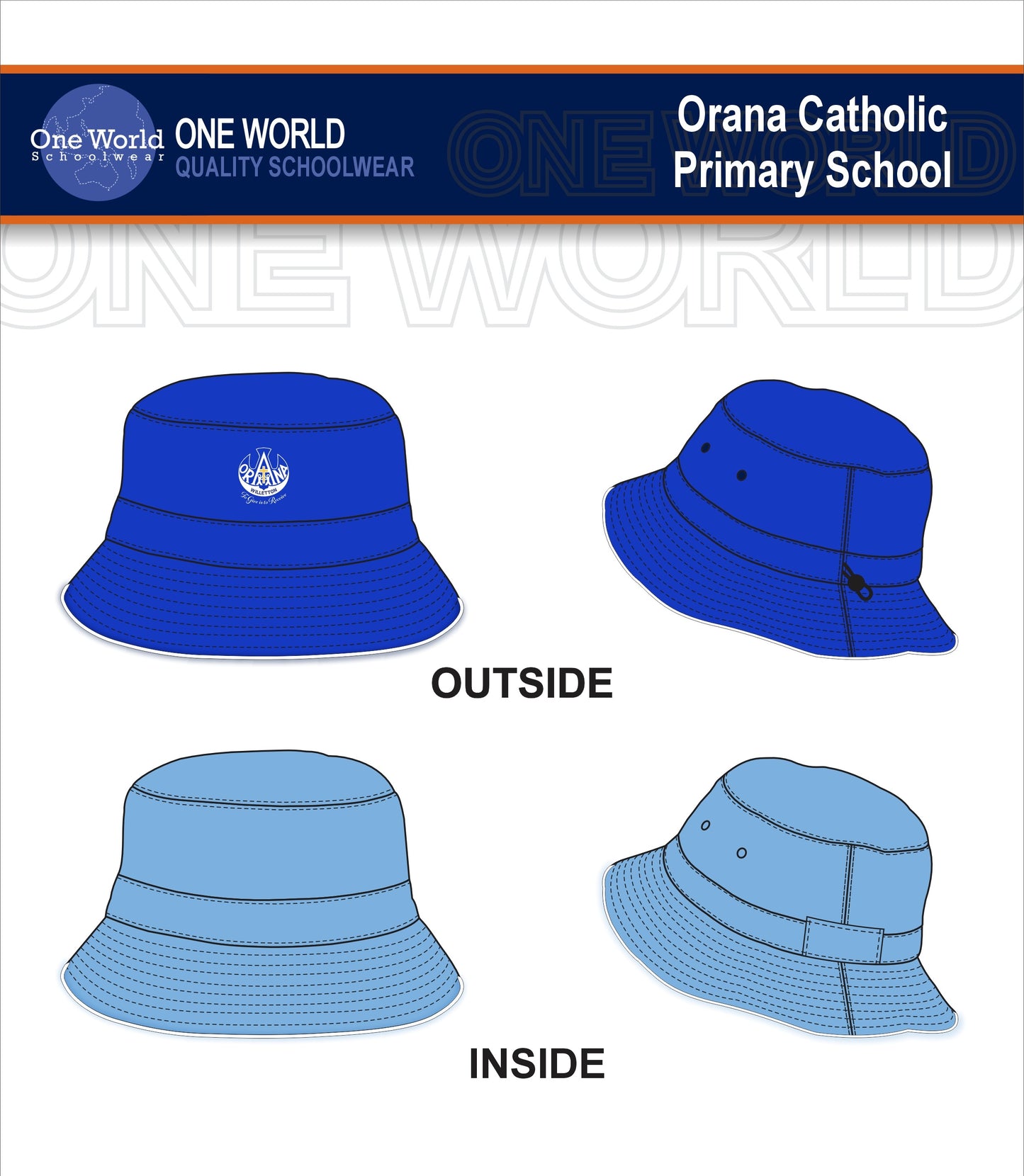 Bucket Hat - French Blue - MacKillop (Mid Blue)
