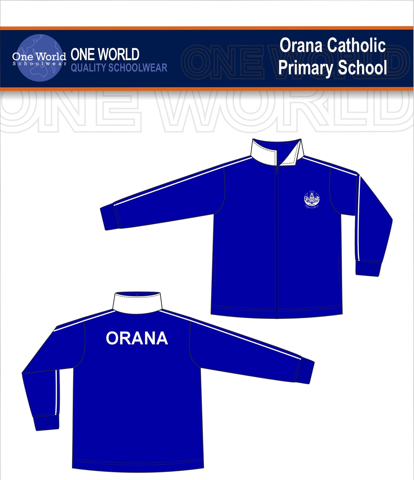 Track Jacket with Embroidered Logo - French Blue