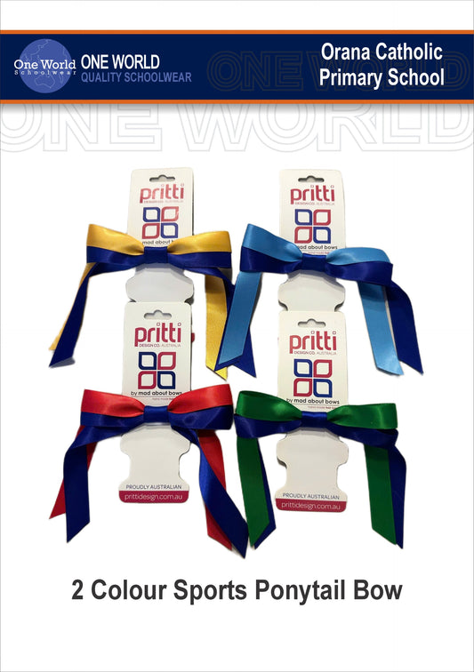 Hair Item - 2 Colour Sports Ponytail Bow - Specify colour in comments